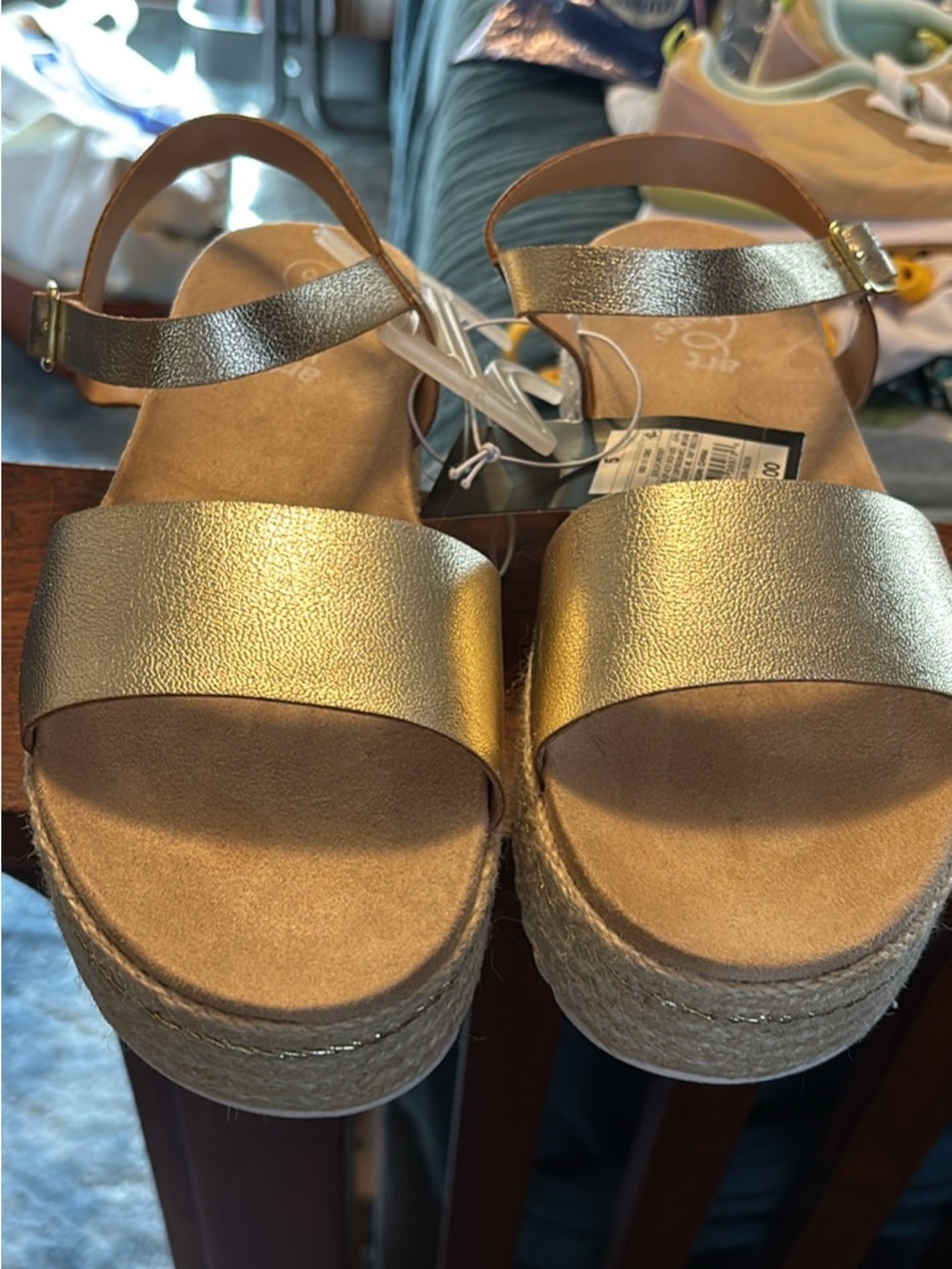 art class Girls' Metallic Gold Platform Sandals